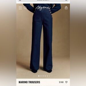 Sézane Marino Trousers in Denim